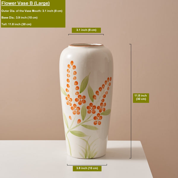 Porcelain Flower Vases, Large Flower Vases on Table, Dining Table Centerpiece, Ceramic Bouquet Vases, Handmade Water Holding Flower Vase-Paintingforhome