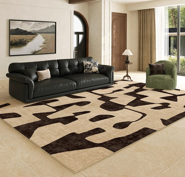 Large Modern Rugs for Living Room, Modern Rugs under Dining Room Table, Contemporary Abstract Rugs Next to Bed, Geometric Modern Carpets for Office-Paintingforhome