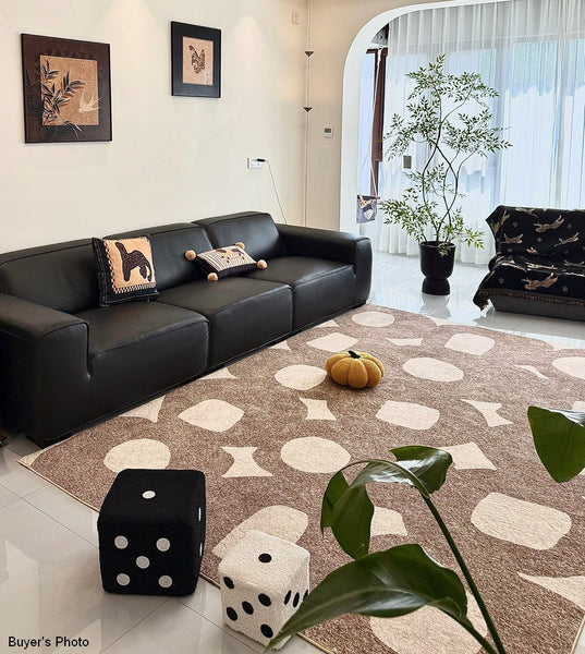 Living Room Modern Area Rug, Large Area Rugs for Office, Contemporary Area Rugs under Sofa, Bedroom Modern Floor Rugs-Paintingforhome
