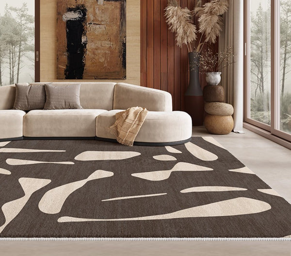Dining Room Floor Rugs, Abstract Contemporary Rugs for Bedroom, Modern Rug Ideas for Living Room, Modern Rugs under Sofa-Paintingforhome