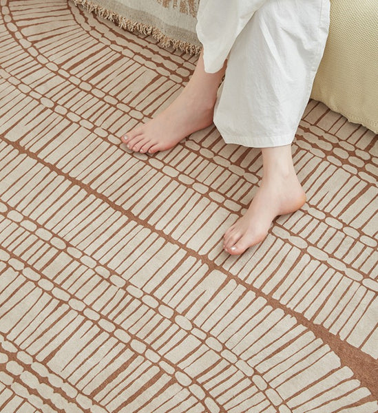 Modern Rugs under Dining Room Table, Mid Century Geometric Carpets, Contemporary Modern Rugs Next to Bed, Abstract Modern Rugs for Living Room-Paintingforhome