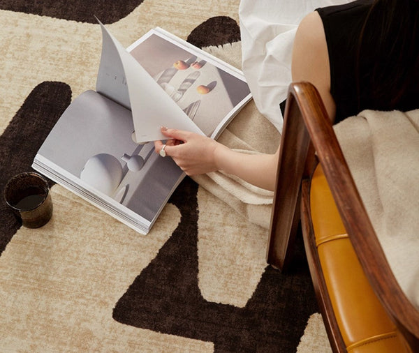 Large Modern Rugs for Living Room, Modern Rugs under Dining Room Table, Contemporary Abstract Rugs Next to Bed, Geometric Modern Carpets for Office-Paintingforhome