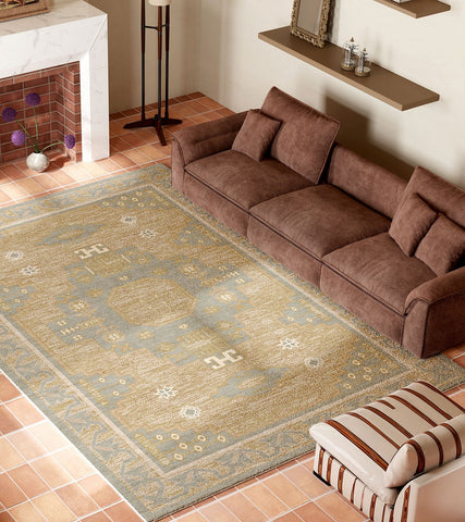 Vintage Soft Turkish Rug for Living Room, Large Modern Rugs under Dining Room Table, Contemporary Abstract Rugs Next to Bed, Geometric Modern Carpets for Office-Paintingforhome