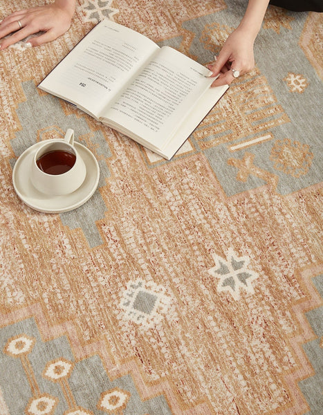Vintage Soft Turkish Rug for Living Room, Large Modern Rugs under Dining Room Table, Contemporary Abstract Rugs Next to Bed, Geometric Modern Carpets for Office-Paintingforhome
