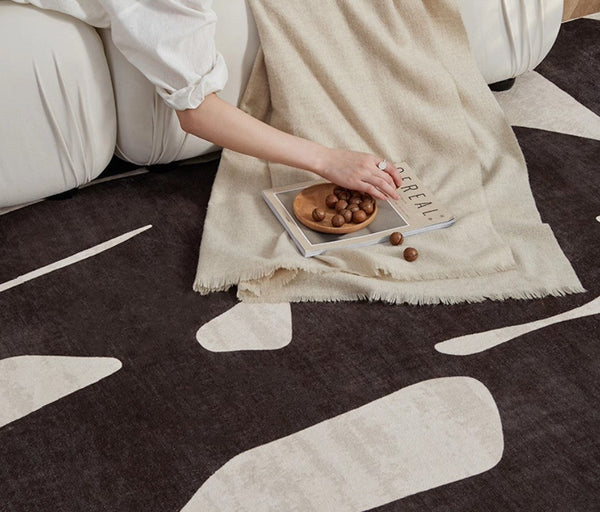 Dining Room Floor Rugs, Abstract Contemporary Rugs for Bedroom, Modern Rug Ideas for Living Room, Modern Rugs under Sofa-Paintingforhome