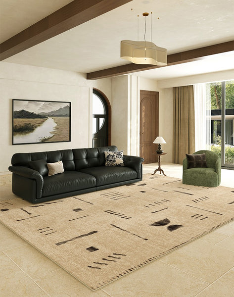 Modern Rugs under Dining Room Table, Contemporary Abstract Rugs Next to Bed, Geometric Modern Carpets for Office, Large Modern Rugs for Living Room-Paintingforhome