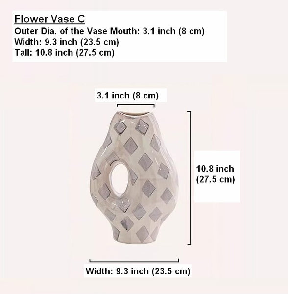 Unique Porcelain Flower Vases, Flower Vases on Table, Contemporary Vases for Modern Home Decor, Ceramic Bouquet Vases, Dining Table Centerpiece-Paintingforhome