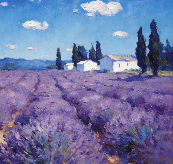 Gorgeous Provence Lavender Landscape, Small Oil Paintings, Canvas Wall Art Paintings, Hand Painted Canvas Art, Landscape Canvas Paintings, Original Oil Paintings