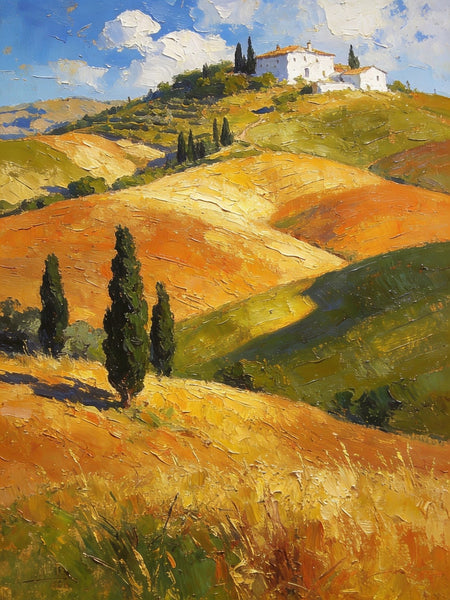 Small Oil Paintings, The Tuscan Countryside, Original Small Paintings, Landscape Oil Paintings, Hand Painted Canvas Art-Paintingforhome