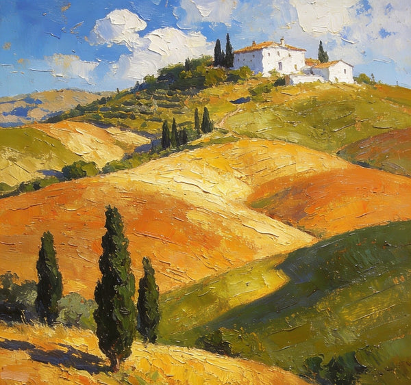 Small Oil Paintings, The Tuscan Countryside, Original Small Paintings, Landscape Oil Paintings, Hand Painted Canvas Art-Paintingforhome