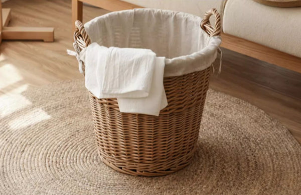 Large Food Storage Basket with Handle, Natural Hand-woven Wicker Storage Basket for Clothes, Willow Weaving Baskets for Clothes, Extra Large Kitchen Storage Baskets-Paintingforhome