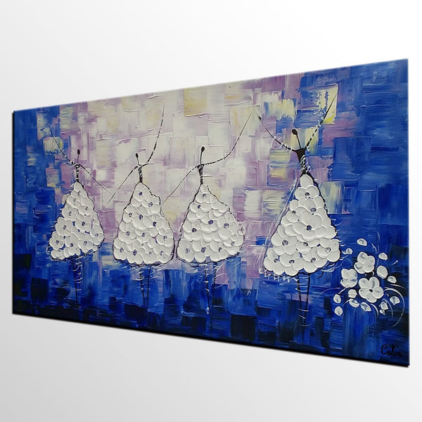 Modern Abstract Painting, Bedroom Canvas Painting, Acrylic Wall Art Painting, Ballet Dancer Painting, Abstract Art for Sale-LargePaintingArt.com