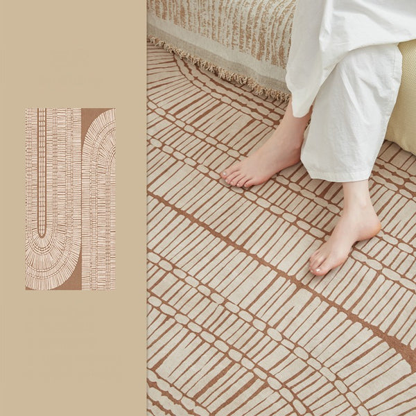 Modern Rugs under Dining Room Table, Mid Century Geometric Carpets, Contemporary Modern Rugs Next to Bed, Abstract Modern Rugs for Living Room-Paintingforhome