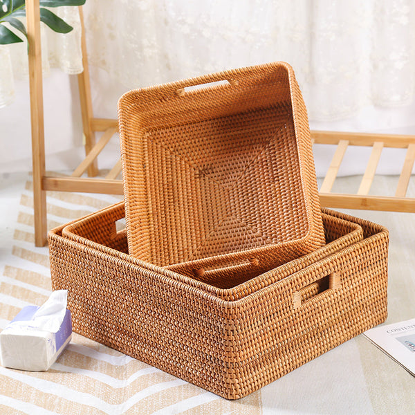 Large Storage Basket for Living Room, Kitchen Storage Baskets, Woven Storage Basket for Shelves, Rattan Storage Baskets for Toys-Paintingforhome