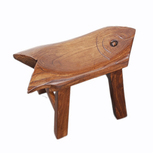 Solid Wood low Stool, Creative Shoe-changing Stool, Handmade Vintage Old Elm Wood Stool, Children's Wooden Stool, Sofa Stool, Dining Table Stool-Paintingforhome