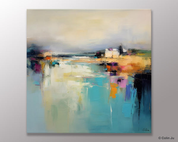 Abstract Landscape Painting on Canvas, Extra Large Original Artwork, Large Paintings for Bedroom, Oversized Contemporary Wall Art Paintings-Paintingforhome
