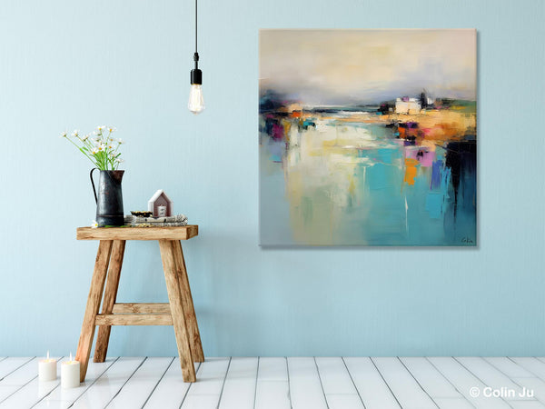 Abstract Landscape Painting on Canvas, Extra Large Original Artwork, Large Paintings for Bedroom, Oversized Contemporary Wall Art Paintings-Paintingforhome