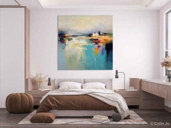 Abstract Landscape Painting on Canvas, Extra Large Original Artwork, Large Paintings for Bedroom, Oversized Contemporary Wall Art Paintings-Paintingforhome