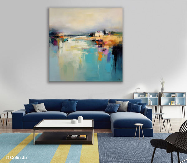 Abstract Landscape Painting on Canvas, Extra Large Original Artwork, Large Paintings for Bedroom, Oversized Contemporary Wall Art Paintings-Paintingforhome