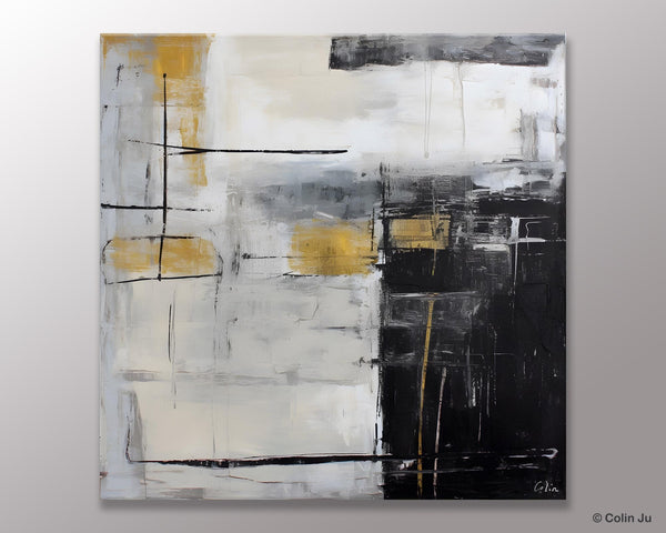 Simple Modern Original Artwork, Large Paintings for Bedroom, Abstract Landscape Painting on Canvas, Oversized Contemporary Wall Art Paintings-Paintingforhome