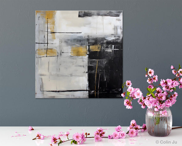 Simple Modern Original Artwork, Large Paintings for Bedroom, Abstract Landscape Painting on Canvas, Oversized Contemporary Wall Art Paintings-Paintingforhome