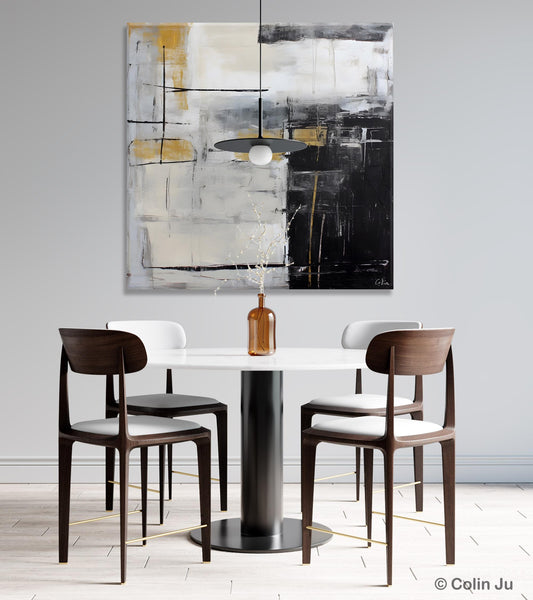 Simple Modern Original Artwork, Large Paintings for Bedroom, Abstract Landscape Painting on Canvas, Oversized Contemporary Wall Art Paintings-Paintingforhome