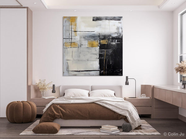 Simple Modern Original Artwork, Large Paintings for Bedroom, Abstract Landscape Painting on Canvas, Oversized Contemporary Wall Art Paintings-Paintingforhome