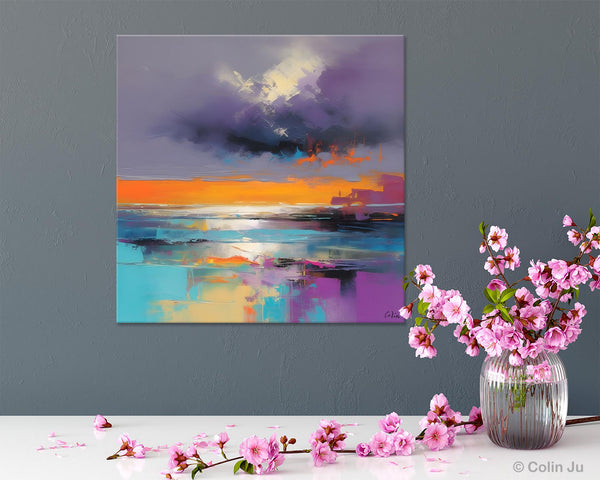 Huge Painting for Living Room, Original Landscape Canvas Art, Contemporary Oil Painting on Canvas, Oversized Landscape Wall Art Paintings-Paintingforhome