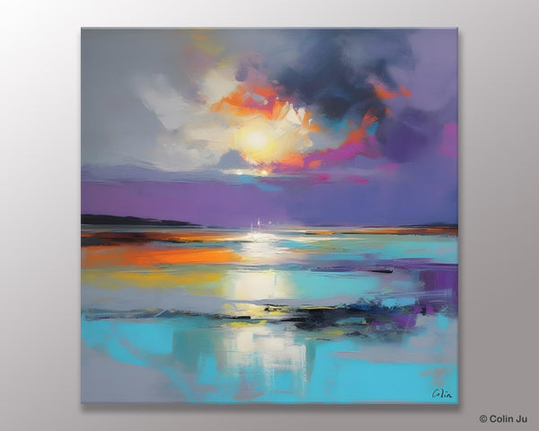 Large Abstract Painting for Living Room, Original Abstract Wall Art, Landscape Acrylic Art, Landscape Canvas Art, Hand Painted Canvas Art-Paintingforhome