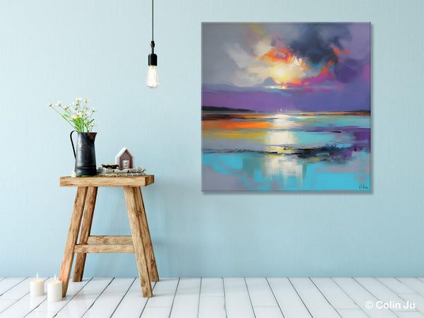 Large Abstract Painting for Living Room, Original Abstract Wall Art, Landscape Acrylic Art, Landscape Canvas Art, Hand Painted Canvas Art-Paintingforhome
