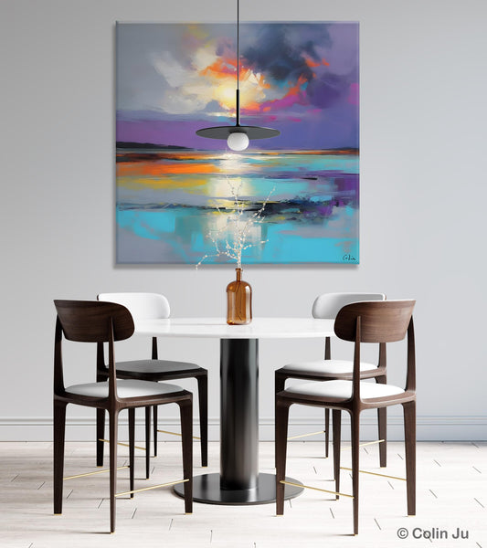 Large Abstract Painting for Living Room, Original Abstract Wall Art, Landscape Acrylic Art, Landscape Canvas Art, Hand Painted Canvas Art-Paintingforhome