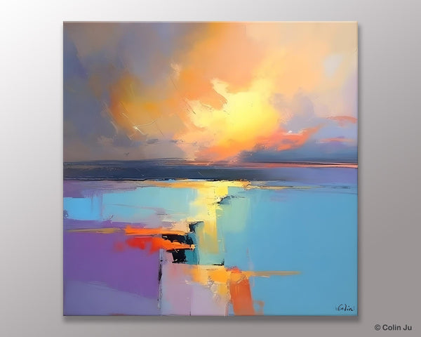 Canvas Painting for Living Room, Original Modern Wall Art Painting, Abstract Landscape Paintings, Oversized Contemporary Abstract Artwork-Paintingforhome