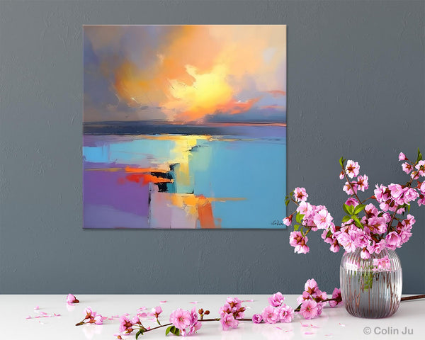 Canvas Painting for Living Room, Original Modern Wall Art Painting, Abstract Landscape Paintings, Oversized Contemporary Abstract Artwork-Paintingforhome