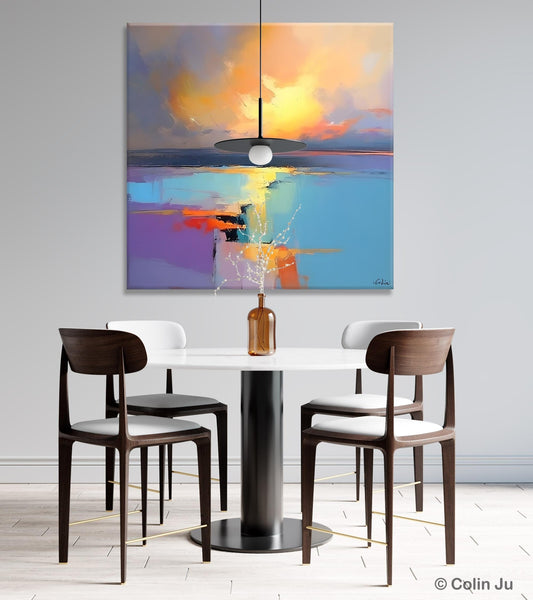 Canvas Painting for Living Room, Original Modern Wall Art Painting, Abstract Landscape Paintings, Oversized Contemporary Abstract Artwork-Paintingforhome