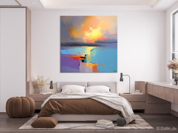 Canvas Painting for Living Room, Original Modern Wall Art Painting, Abstract Landscape Paintings, Oversized Contemporary Abstract Artwork-Paintingforhome