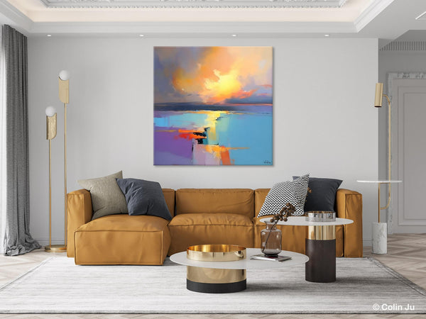 Canvas Painting for Living Room, Original Modern Wall Art Painting, Abstract Landscape Paintings, Oversized Contemporary Abstract Artwork-Paintingforhome