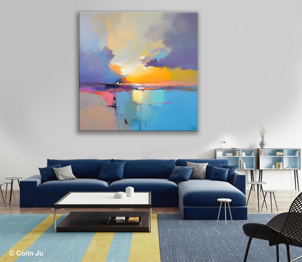 Original Modern Wall Art Painting, Abstract Landscape Paintings, Canvas Painting for Living Room, Oversized Contemporary Abstract Artwork-Paintingforhome