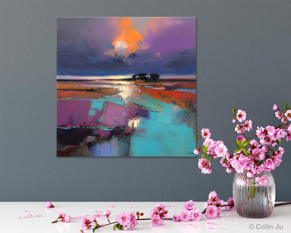 Canvas Painting for Living Room, Original Modern Wall Art Painting, Abstract Landscape Paintings, Oversized Contemporary Abstract Artwork-Paintingforhome