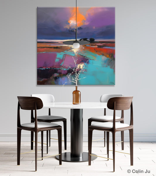 Canvas Painting for Living Room, Original Modern Wall Art Painting, Abstract Landscape Paintings, Oversized Contemporary Abstract Artwork-Paintingforhome