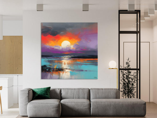 Large Landscape Painting for Living Room, Original Abstract Landscape Wall Art, Landscape Canvas Art, Hand Painted Canvas Paintings-Paintingforhome