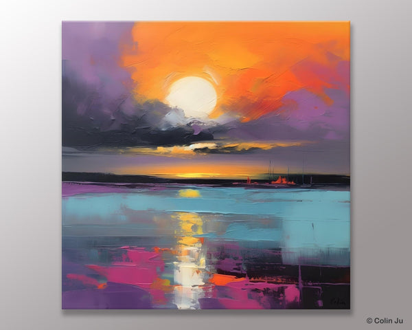 Abstract Landscape Artwork, Landscape Painting on Canvas, Hand Painted Canvas Art, Contemporary Wall Art Paintings, Extra Large Original Art-Paintingforhome