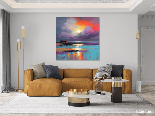 Original Abstract Landscape Wall Art, Landscape Canvas Art, Large Landscape Painting for Living Room, Hand Painted Canvas Paintings-Paintingforhome