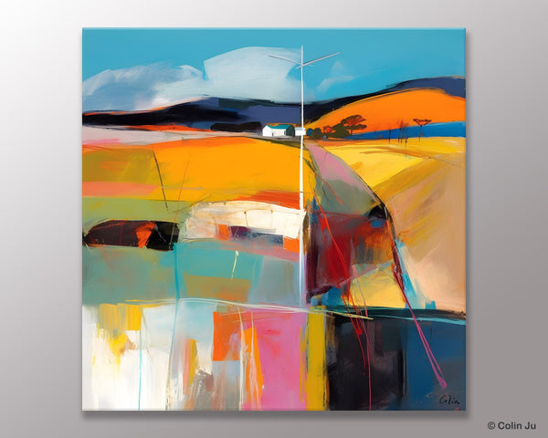 Acrylic Painting for Living Room, Contemporary Abstract Landscape Artwork, Oversized Wall Art Paintings, Original Modern Paintings on Canvas-Paintingforhome