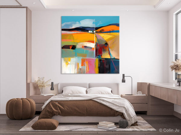 Acrylic Painting for Living Room, Contemporary Abstract Landscape Artwork, Oversized Wall Art Paintings, Original Modern Paintings on Canvas-Paintingforhome