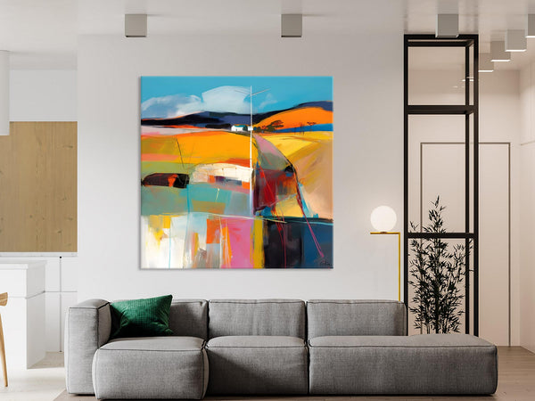 Acrylic Painting for Living Room, Contemporary Abstract Landscape Artwork, Oversized Wall Art Paintings, Original Modern Paintings on Canvas-Paintingforhome
