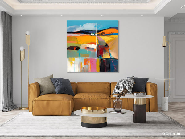 Acrylic Painting for Living Room, Contemporary Abstract Landscape Artwork, Oversized Wall Art Paintings, Original Modern Paintings on Canvas-Paintingforhome