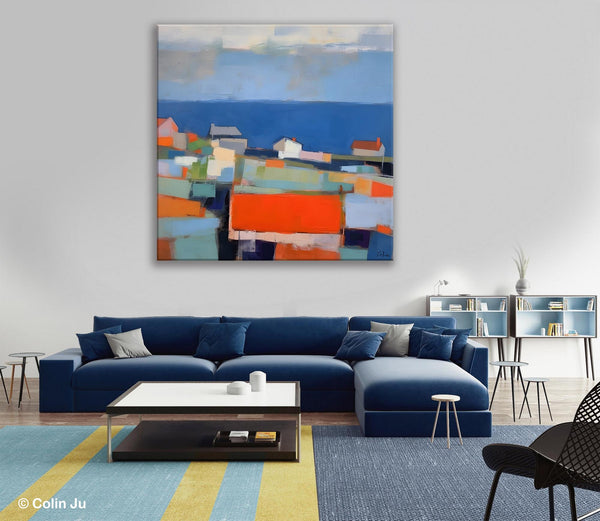 Large Art Painting for Living Room, Original Landscape Canvas Art, Oversized Landscape Wall Art Paintings, Contemporary Acrylic Painting on Canvas-Paintingforhome