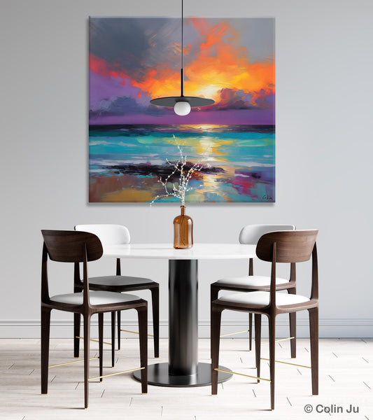 Extra Large Modern Wall Art, Landscape Canvas Paintings for Dining Room, Acrylic Painting on Canvas, Original Landscape Abstract Painting-Paintingforhome