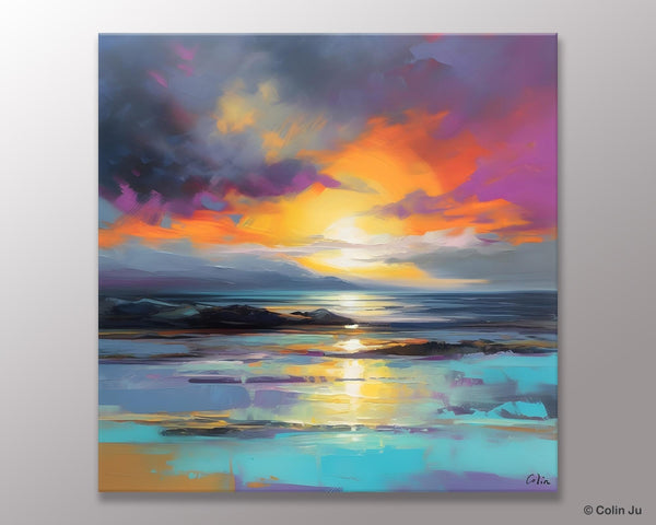 Large Art Painting for Living Room, Original Landscape Canvas Art, Contemporary Acrylic Painting on Canvas, Oversized Landscape Wall Art Paintings-Paintingforhome