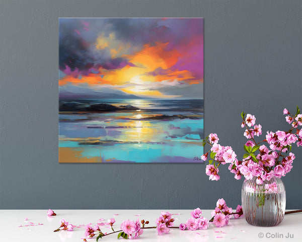 Large Art Painting for Living Room, Original Landscape Canvas Art, Contemporary Acrylic Painting on Canvas, Oversized Landscape Wall Art Paintings-Paintingforhome